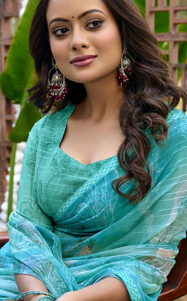 Ocean Georgette Saree for Daily Wear