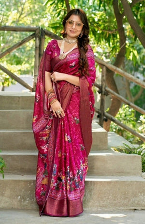 Melow Moss Crepe Saree For Semi Formal Wear