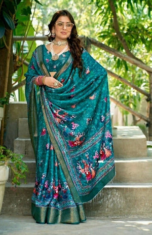 Melow Moss Crepe Saree For Semi Formal Wear