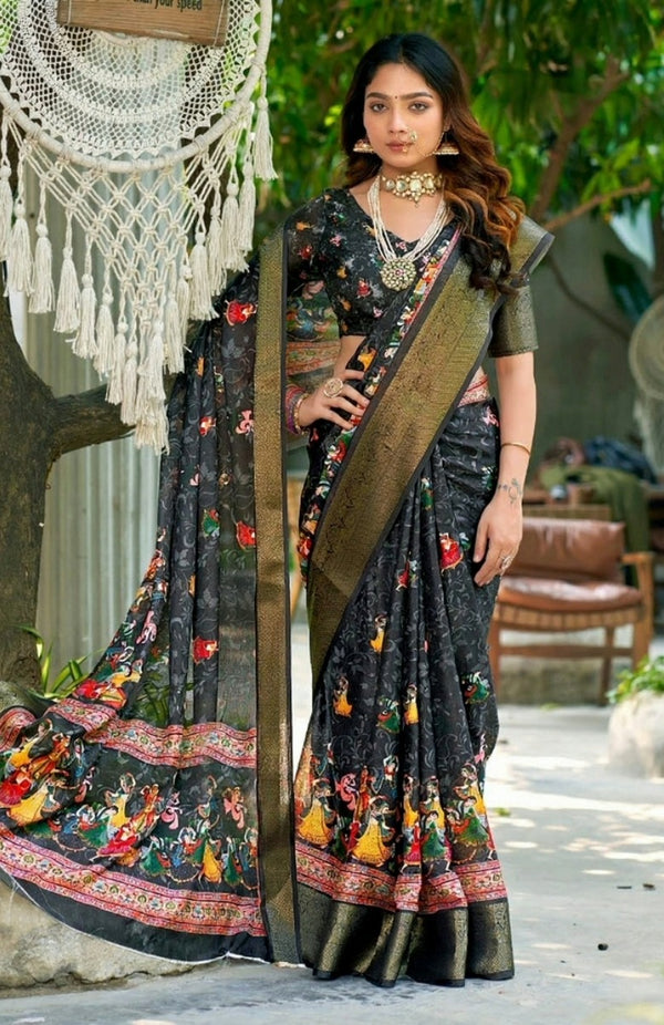 Melow Moss Crepe Saree For Semi Formal Wear