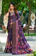 Melow Moss Crepe Saree For Semi Formal Wear